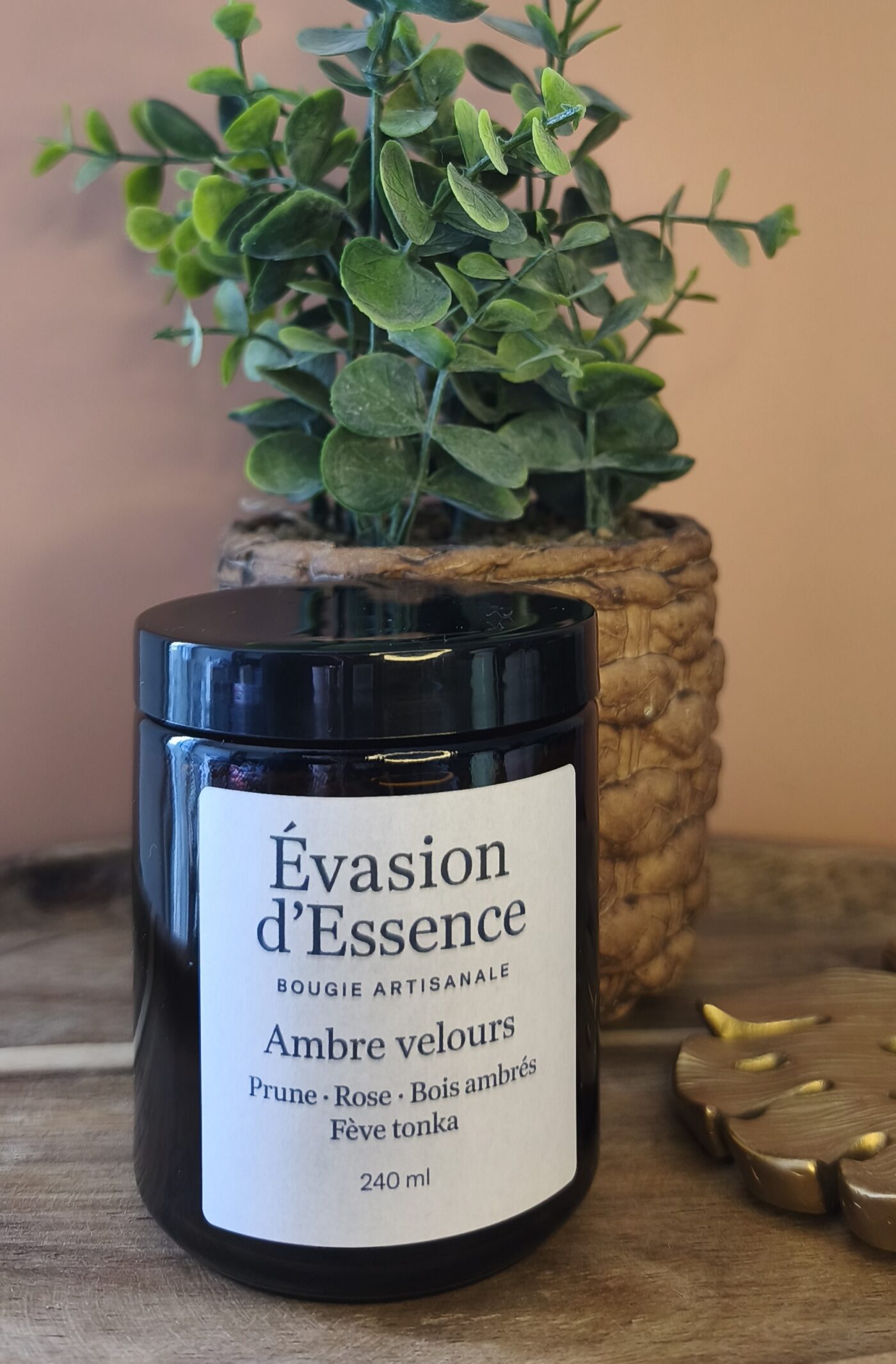 Bougie Artisanale – Ambre Velours