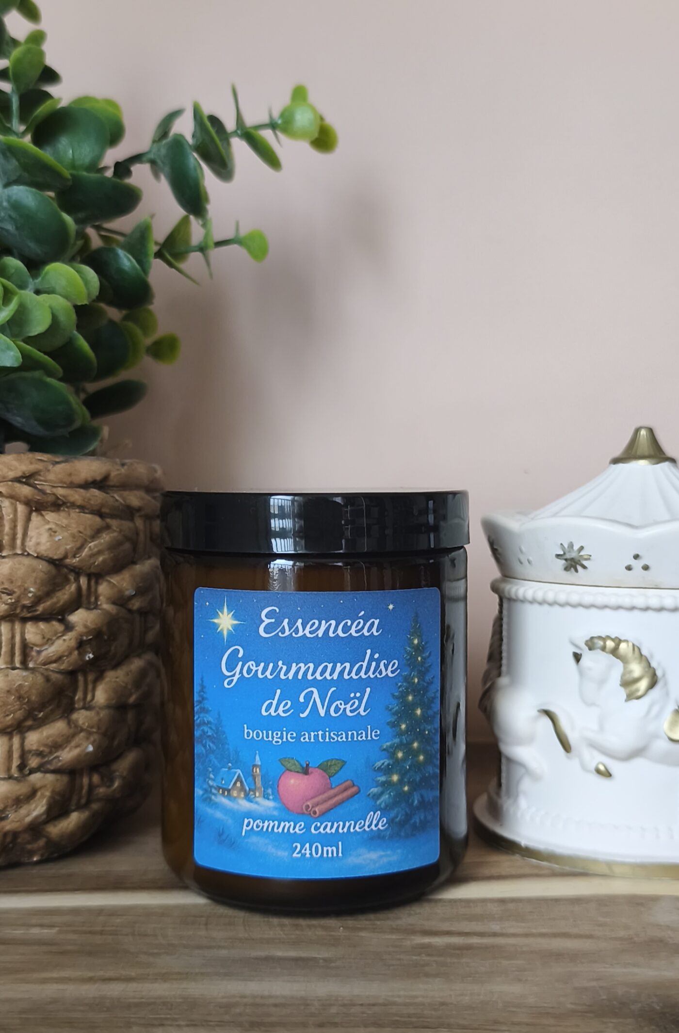 Bougie Artisanale-Délice pomme cannelle