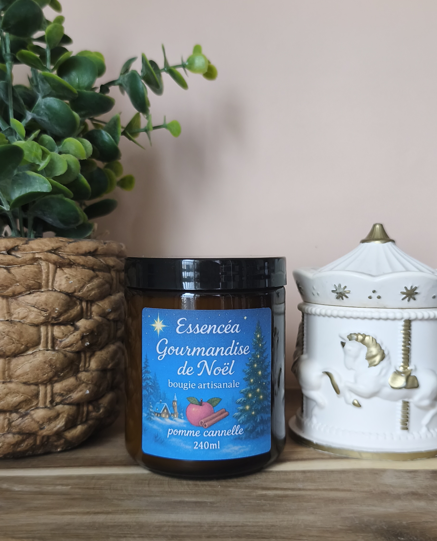 Bougie Artisanale-Délice pomme cannelle