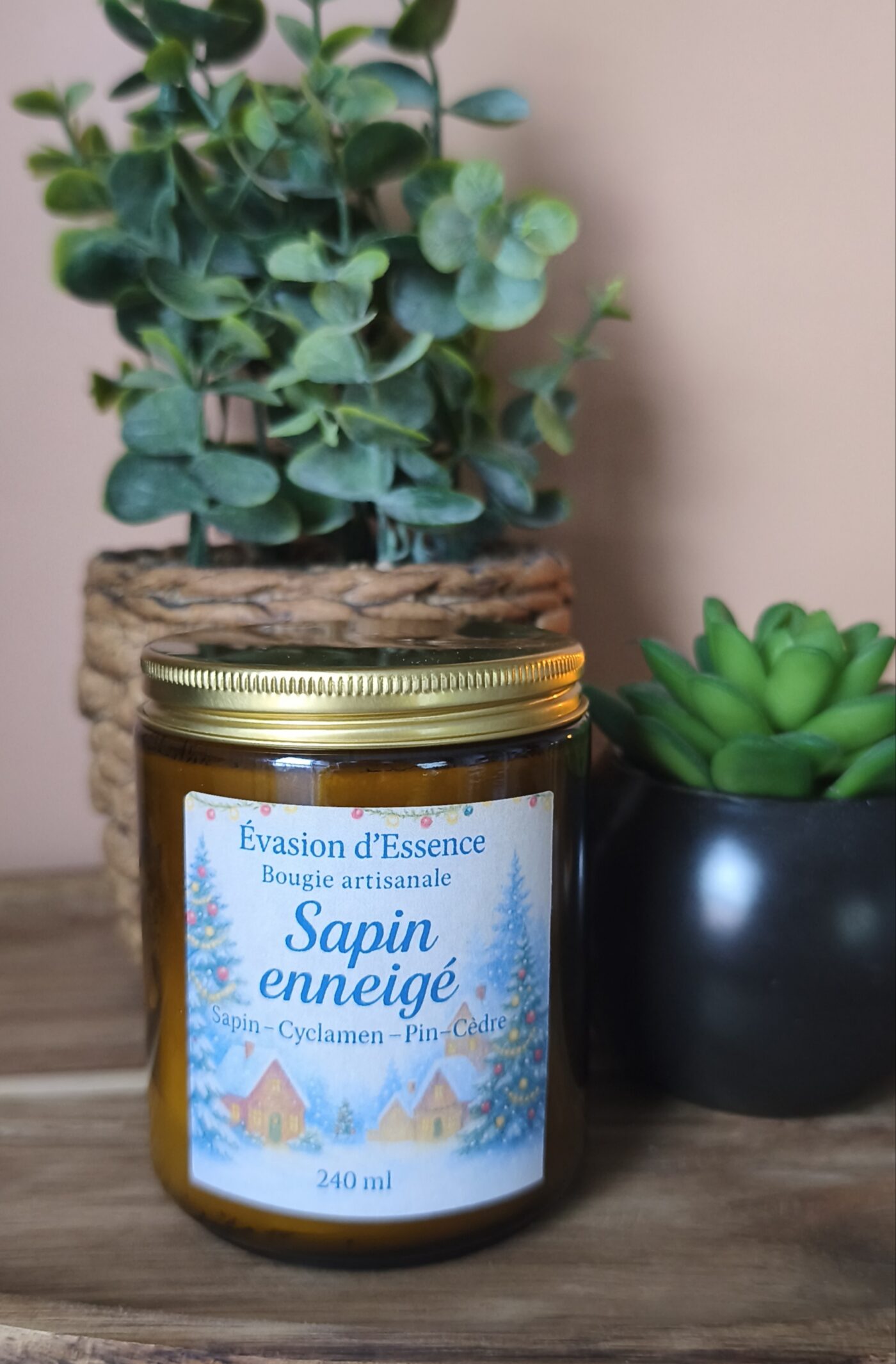 Bougie Artisanales–Sapin Enneigé