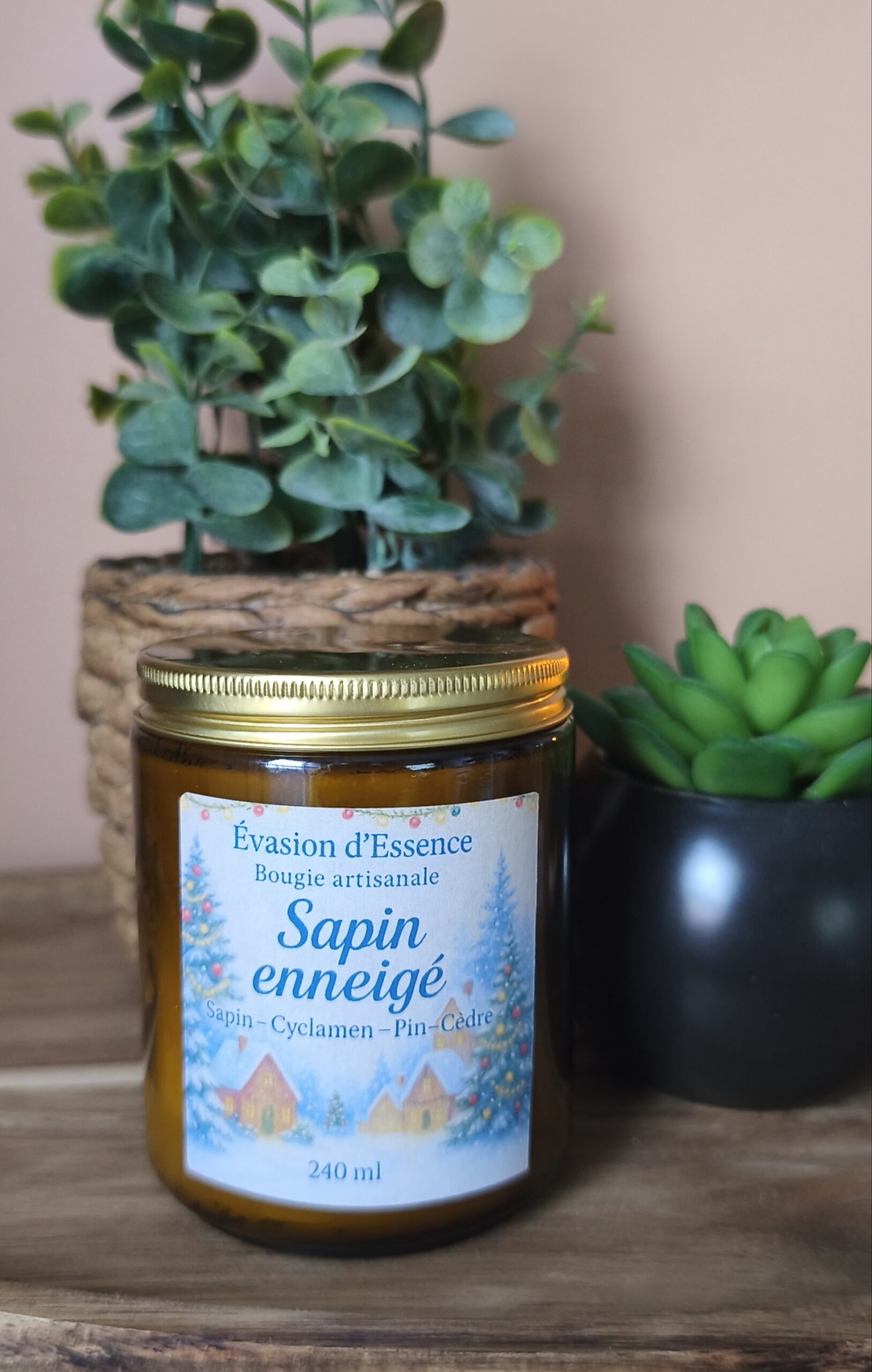 Bougie Artisanales–Sapin Enneigé